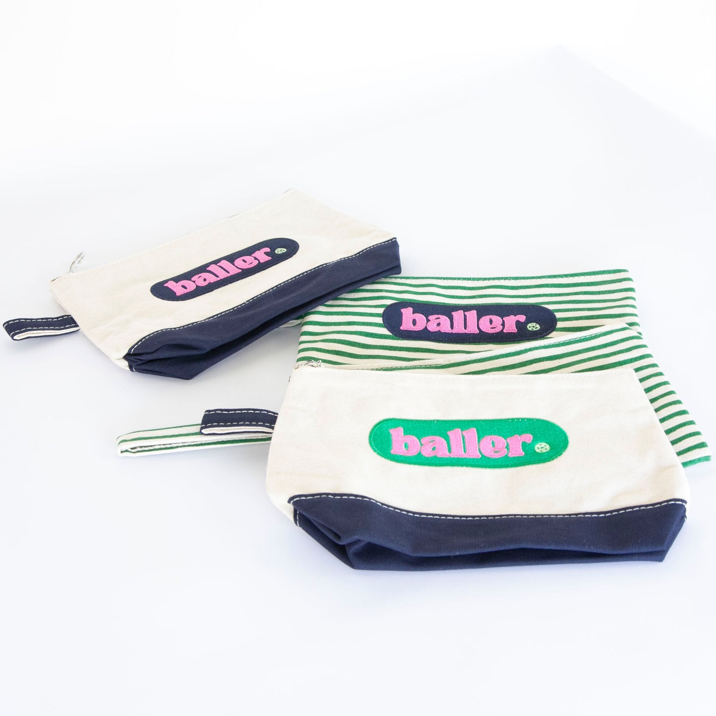 GREEN STRIPED PILL POUCH