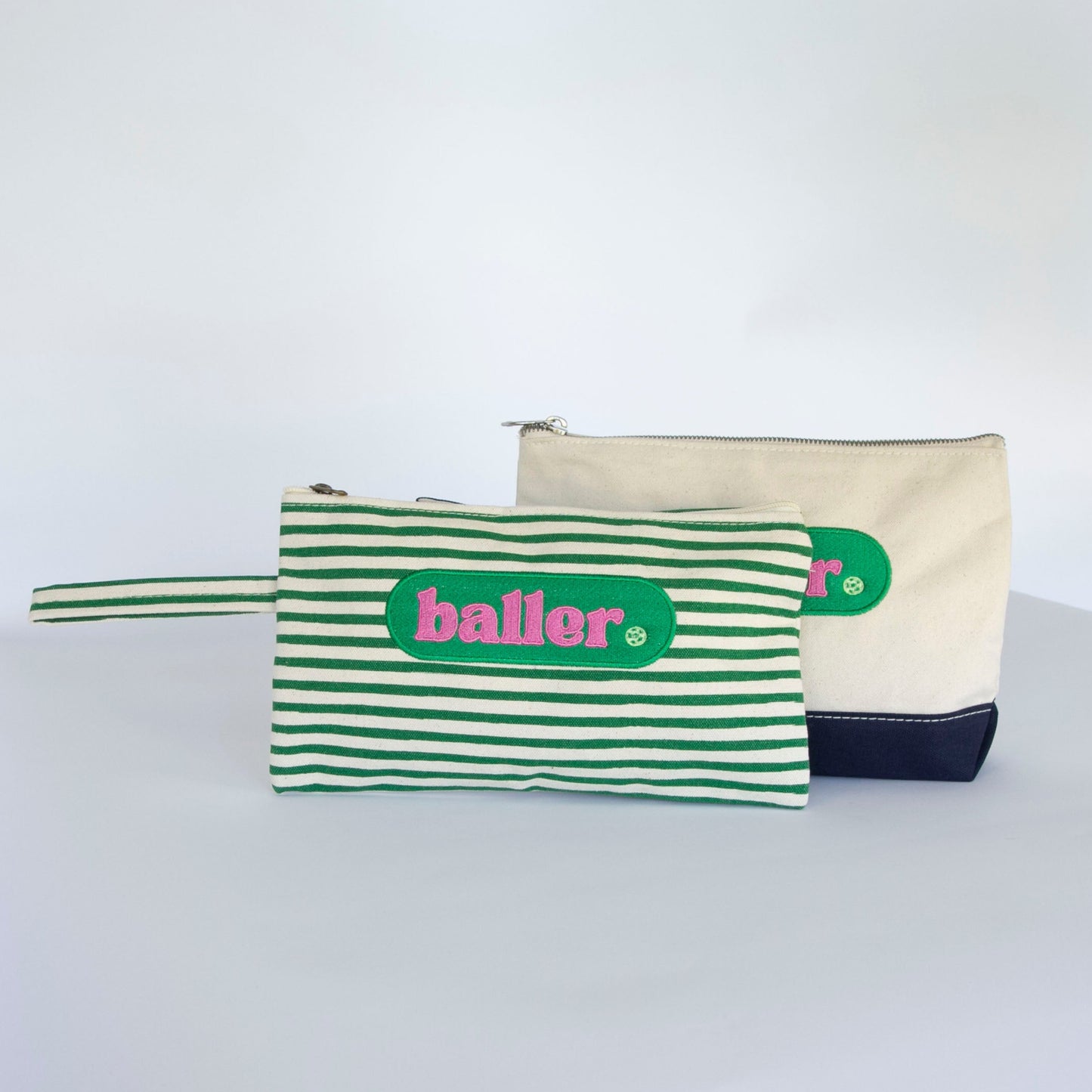GREEN STRIPED PILL POUCH